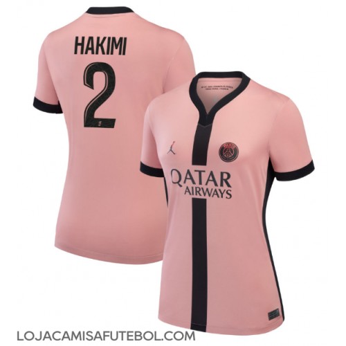 Camisa de Futebol Paris Saint-Germain Achraf Hakimi #2 Equipamento Alternativo Mulheres 2024-25 Manga Curta